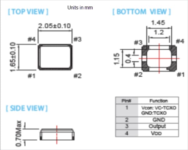 Mechanical Drawing - Pletronics Inc. UCG4 TCXO Oscillators